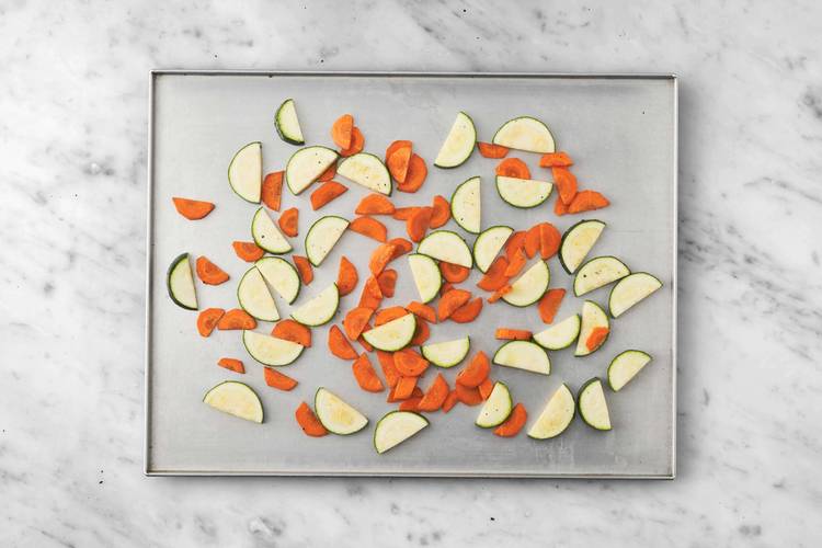 Roast veggies and make sauce