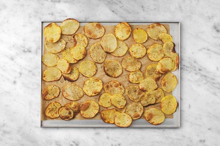 Prep and roast potato coins