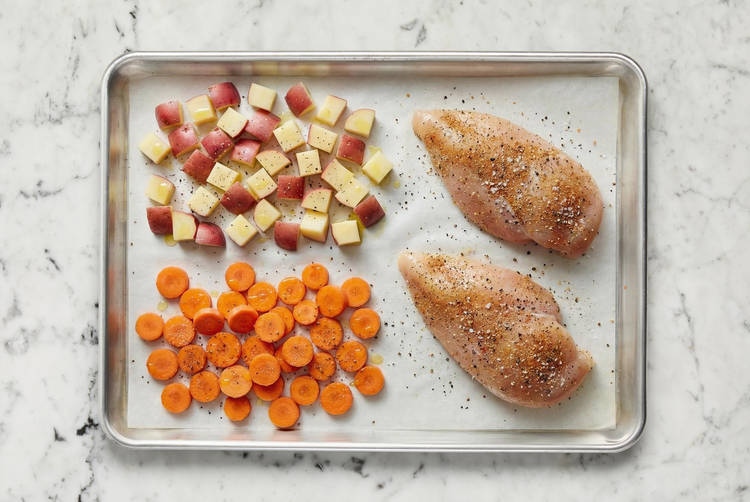 Roast chicken and veggies