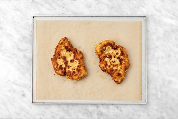 Sear, bake chicken and make sauce