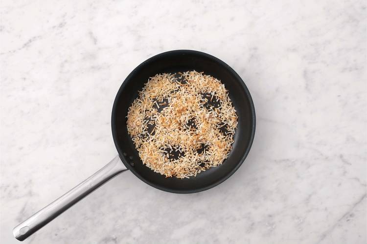Toast coconut flakes