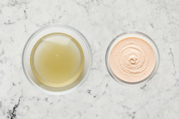 Make dressing and sauce