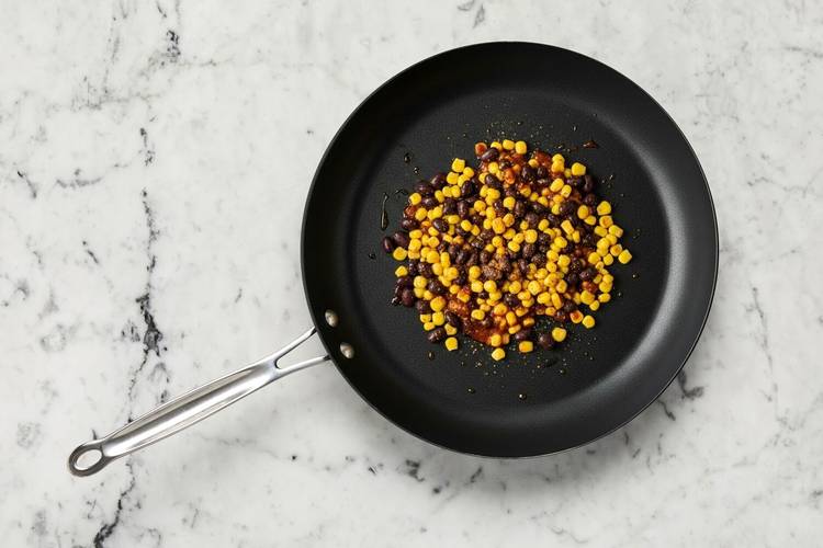 Cook corn and black beans
