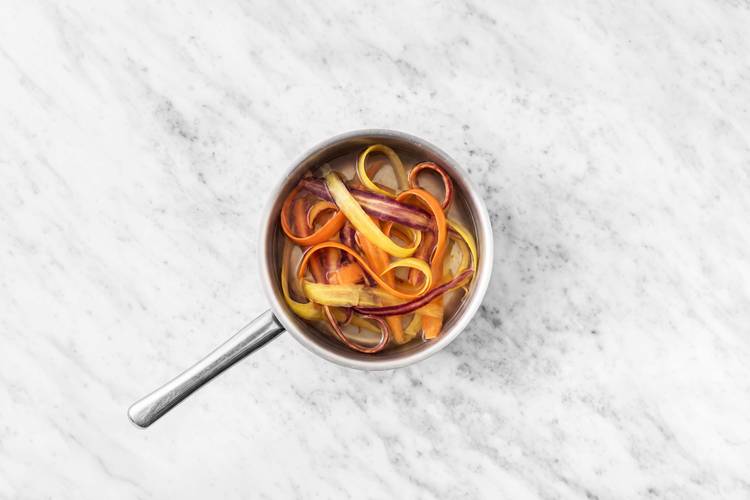 Prep and quick pickle heirloom carrots