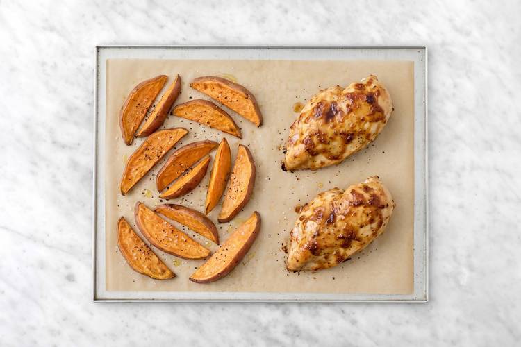Roast chicken and wedges