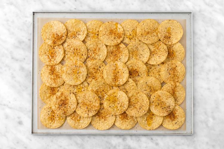 Toast tortilla chips 