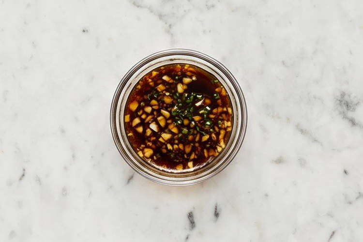 Make soy-honey garlic sauce and cook broccoli