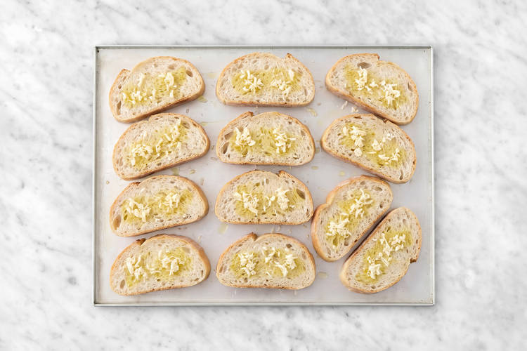 Prep the Garlic Toasts