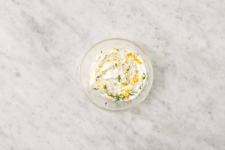 Make dill sour cream and honey-Dijon glaze