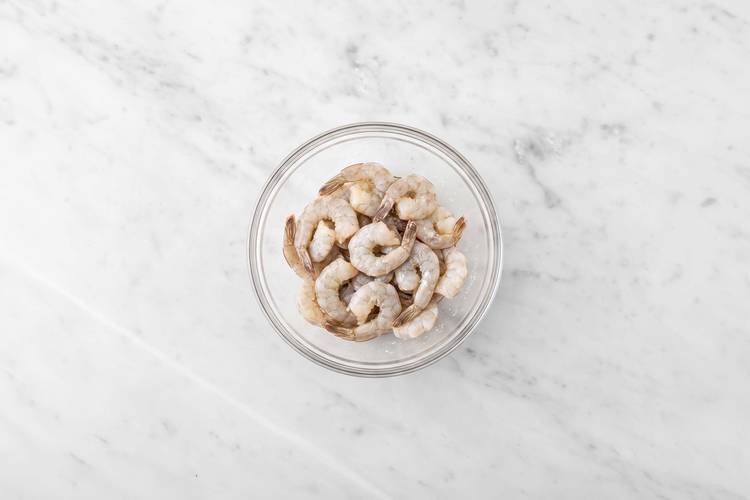 Prep and marinate shrimp