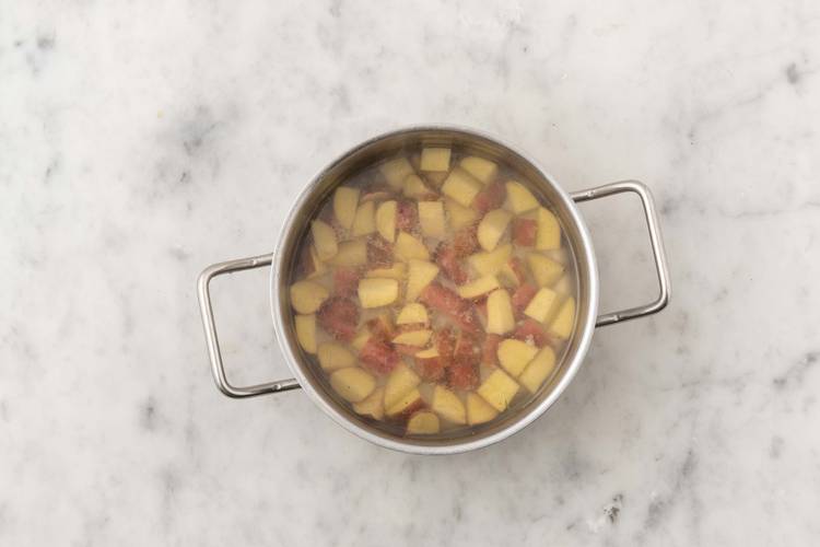 Prep and cook potatoes