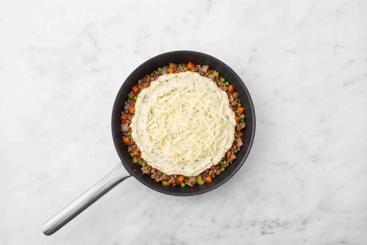 Assemble and broil cottage pie