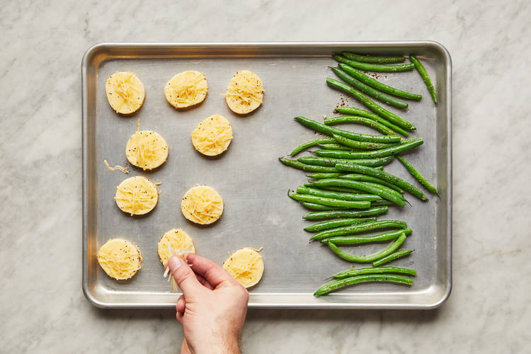 Roast Green Beans & Polenta
