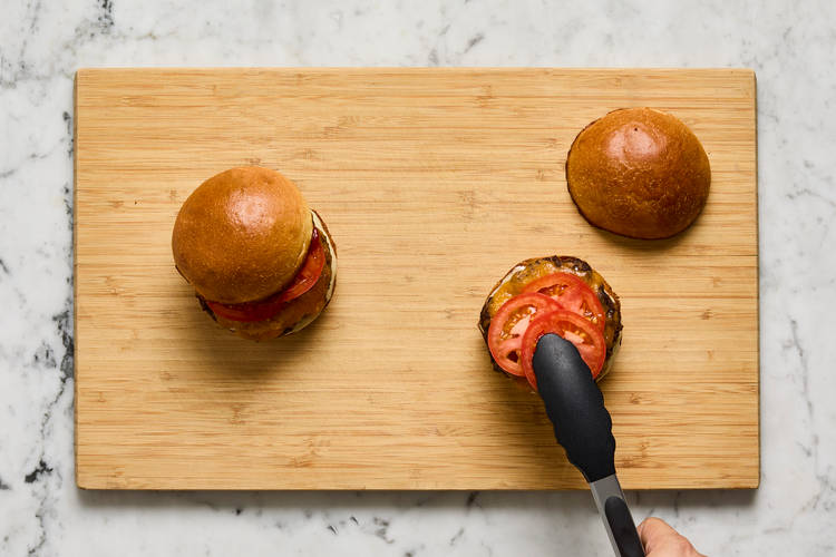 Toast Buns & Assemble Burgers