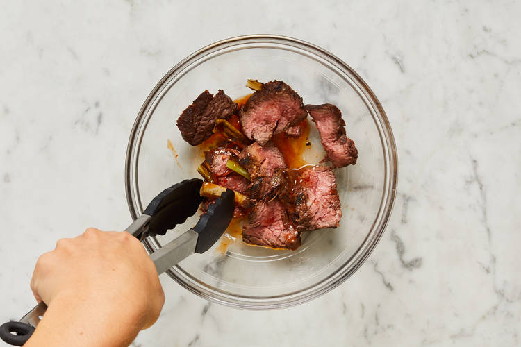 Cook Steak & Scallions
