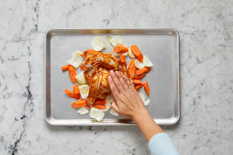 Season Veggies & Chicken 