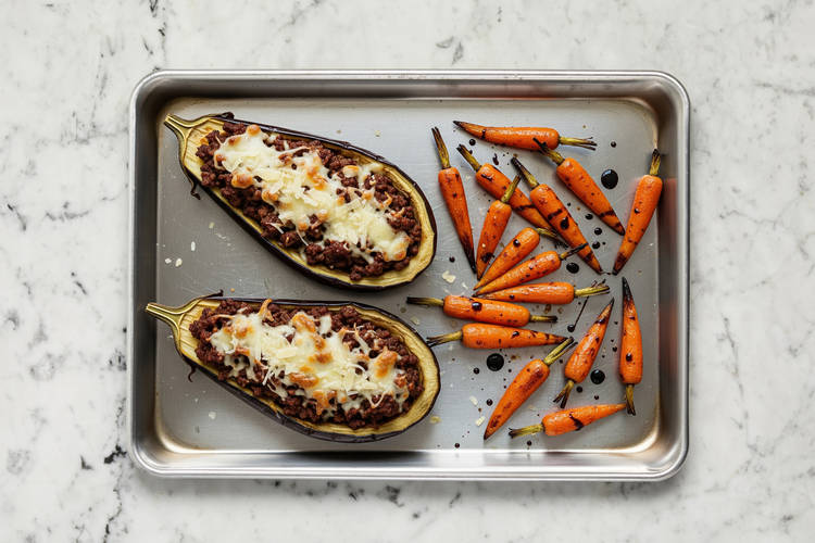 Stuff Eggplant & Finish Roasting