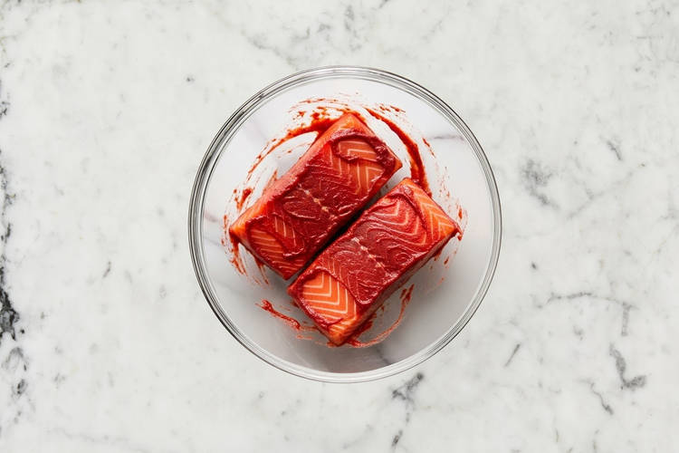 Preheat Air Fryer & Season Salmon