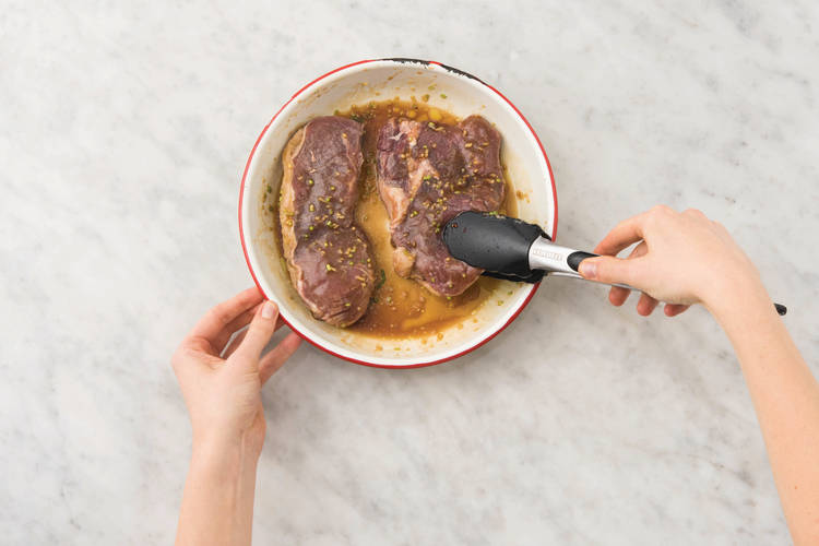 Marinate the beef