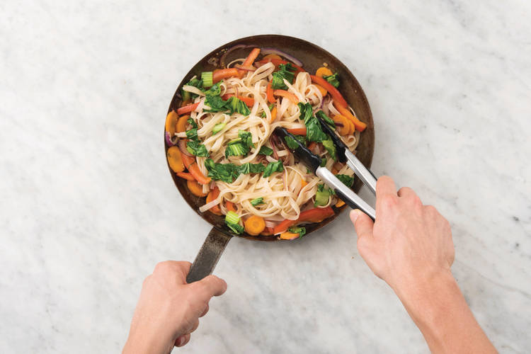 Stir-fry the vegetables