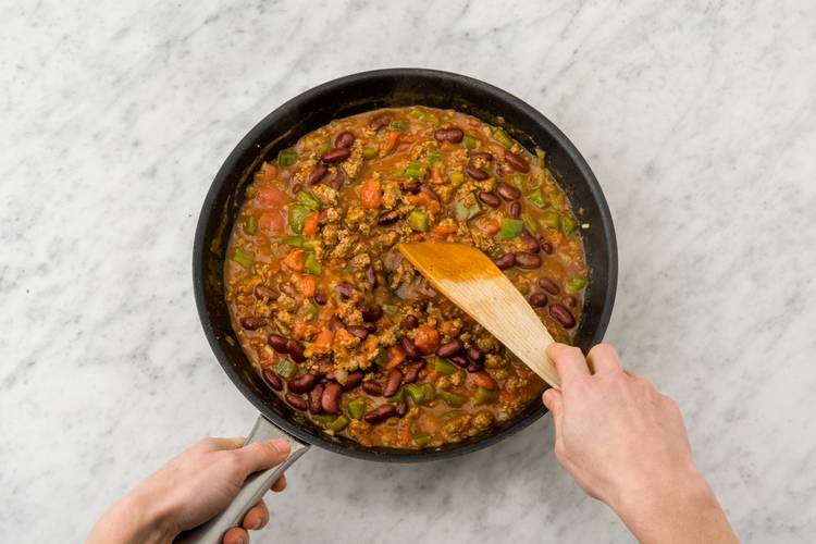Simmer the chili