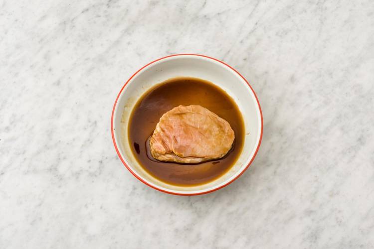 Marinate the pork chops