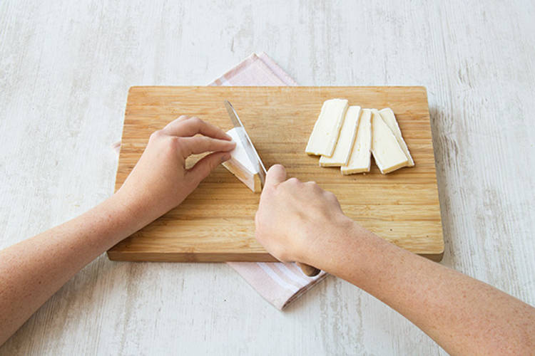 Cut the brie into thin slices