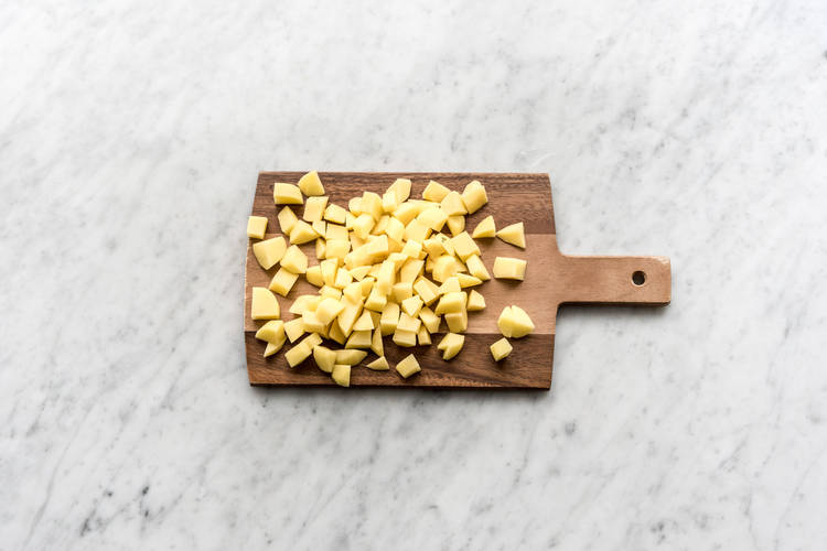 Dice the potatoes