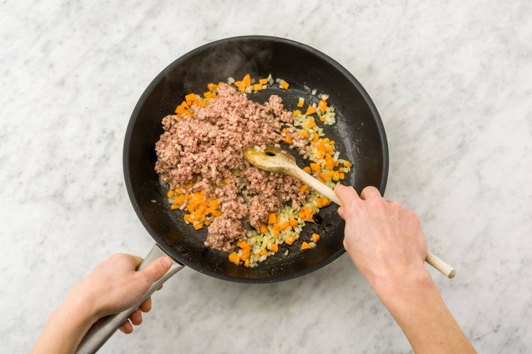 Add the lamb mince