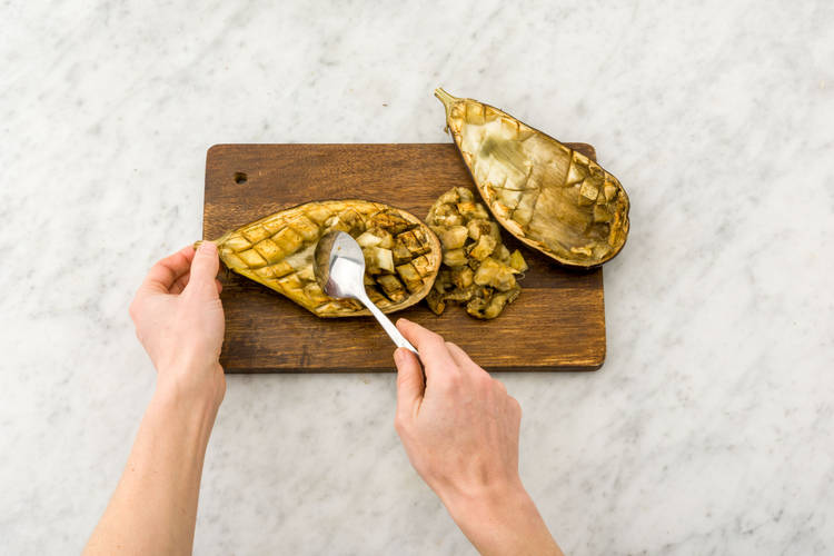 Scoop out the aubergine