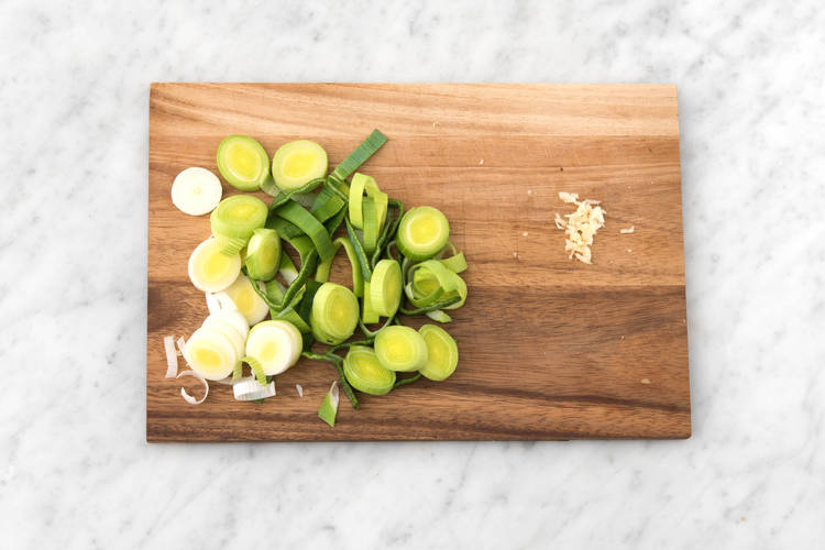 Chop the leek
