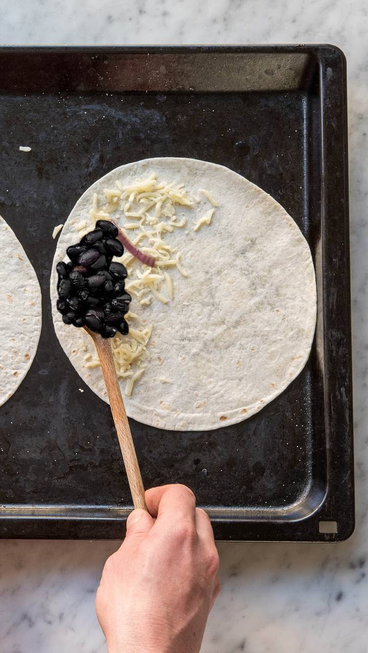 Bake the quesadillas