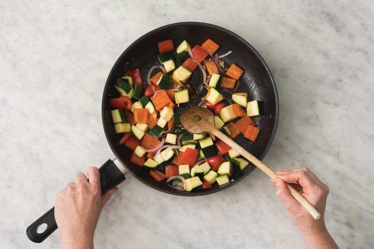 Cook the veggies