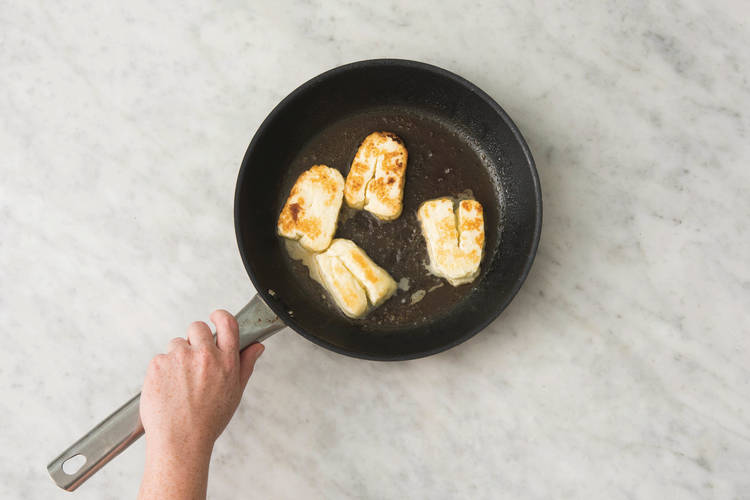 Fry the haloumi