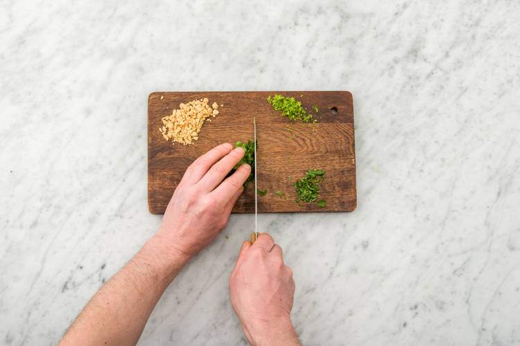 Chop veggies.
