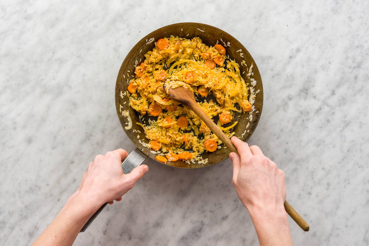 Soften the veggies