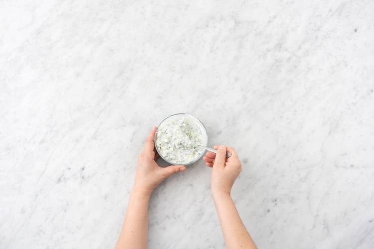 Make the tzatziki sauce