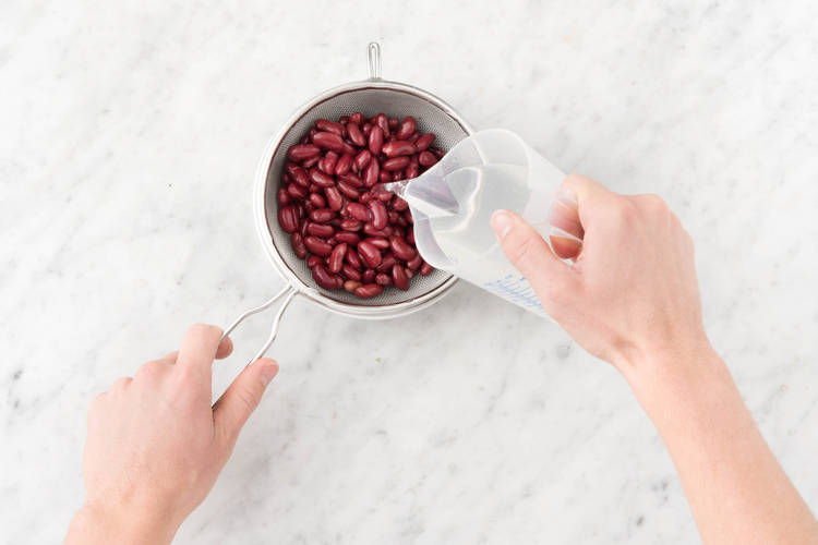 Drain kidney beans.
