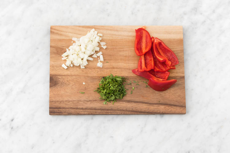 Prepare veggies.
