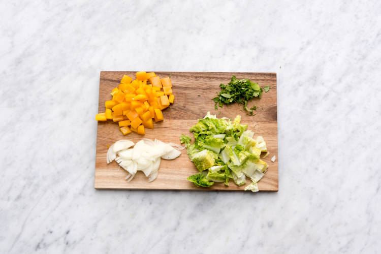 Prepare veggies.