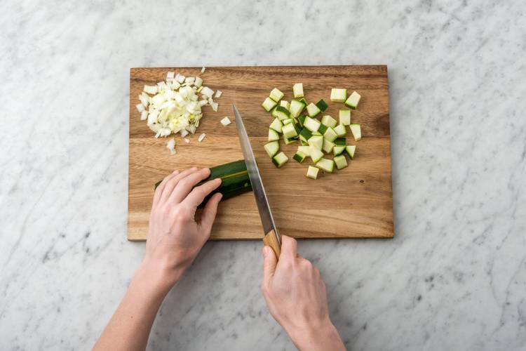 Chop the zucchini
