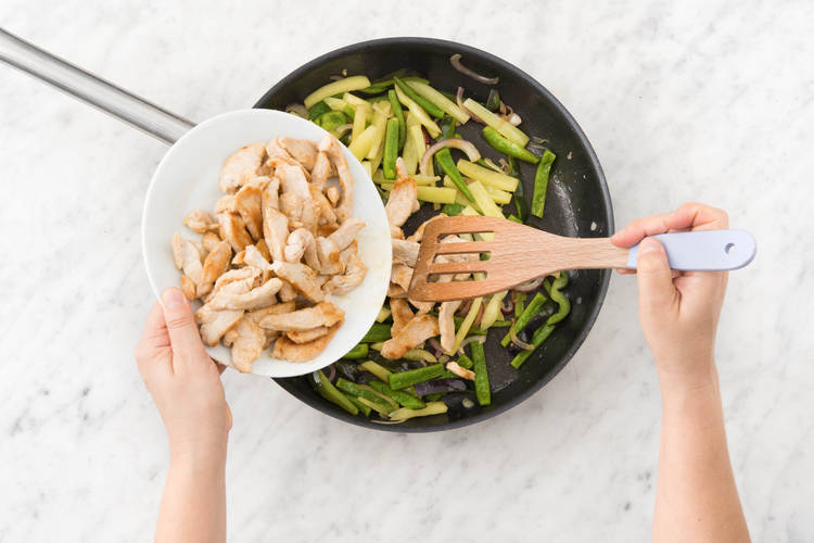 Cook chicken.