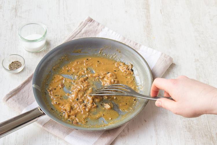 Make the peppercorn sauce