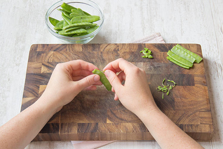 Prepare the snow peas