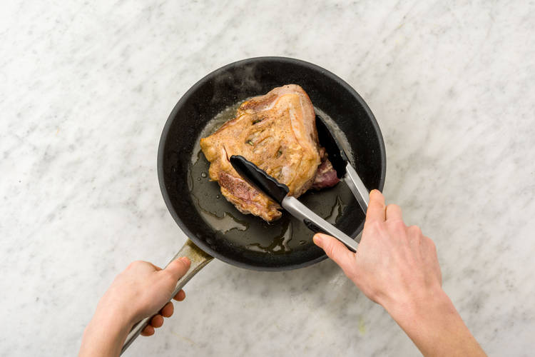 Cook the lamb on each side