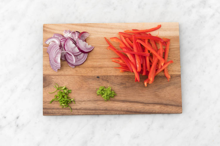 Prepare veggies.