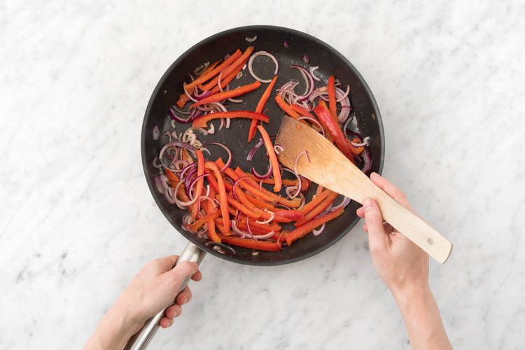 Cook veggies.