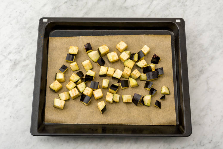 Roast aubergine.