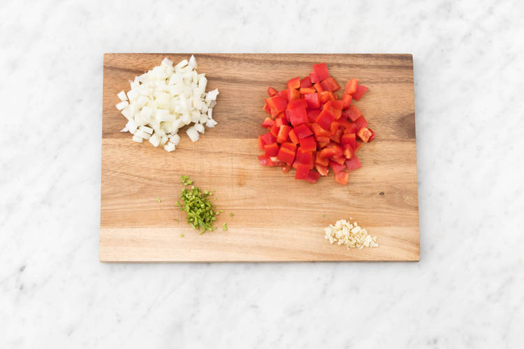 Prep veggies.