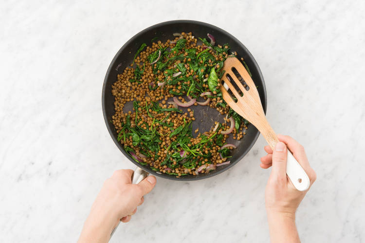 Heat lentils.